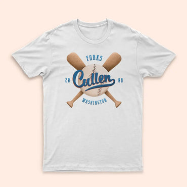 T-Shirt blanc "Cullen Baseball Retro" (Twilight)