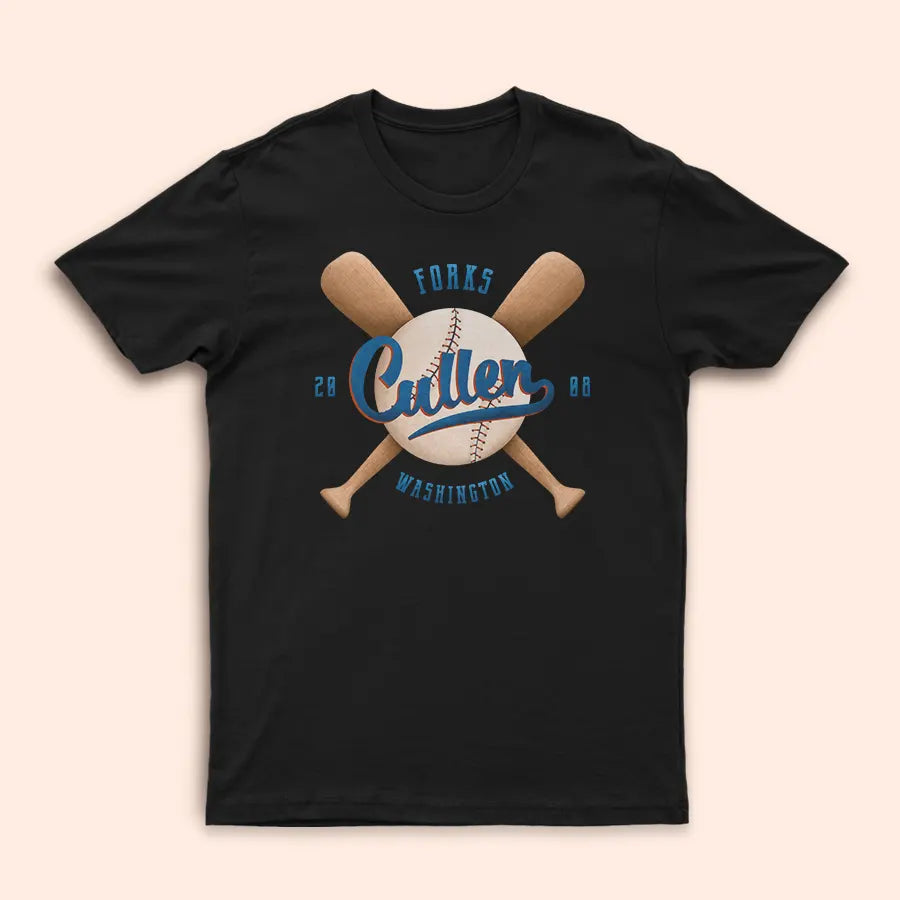 T-Shirt noir "Cullen Baseball Retro" (Twilight)