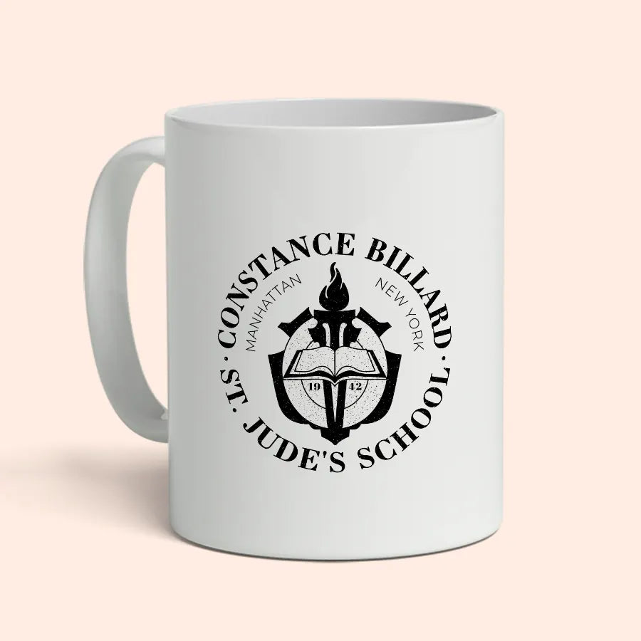 Constance Billard St. Jude's School" white mug